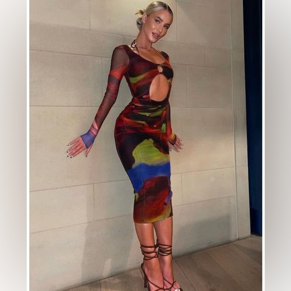 XS House of CB Multicolor Cut Out Dress